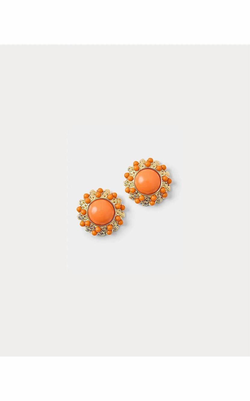 NEW LILLY PULITZER women's seaside harbour earrings in sunset orange